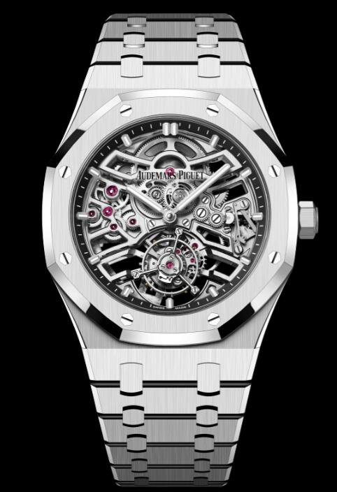 Review 2022 Audemars Piguet ROYAL OAK SELFWINDING FLYING TOURBILLON OPENWORKED "50TH ANNIVERSARY" Replica Watch 26735ST.OO.1320ST.01 - Click Image to Close